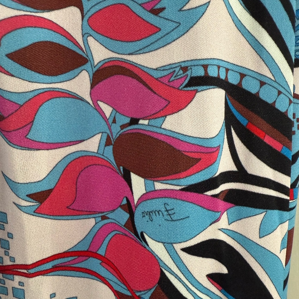 Emilio Pucci Pink & Blue Grasshopper Mini Dress - Picture 9 of 12